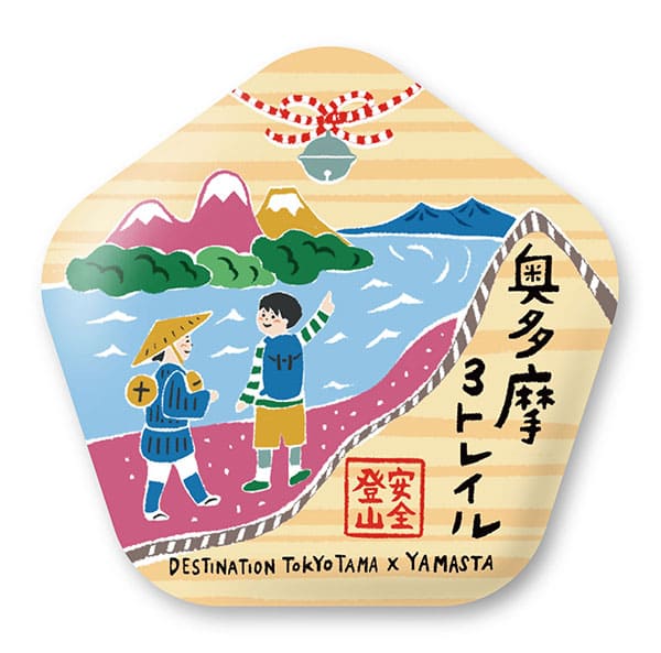 通行手形風缶バッジ
